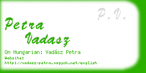 petra vadasz business card